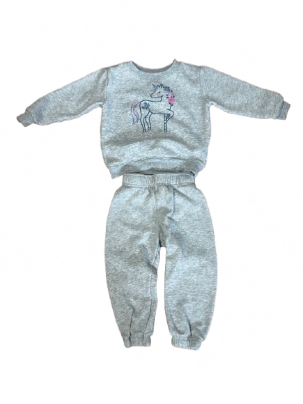 Garanimals Light Gray Kids Sweatsuit Set with Unicorn Graphic